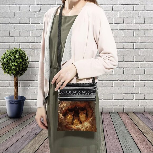 Crossbody Bag Ethnic Pattern Small Phone Wallet Adjustable Strap - Picture 2 of 7